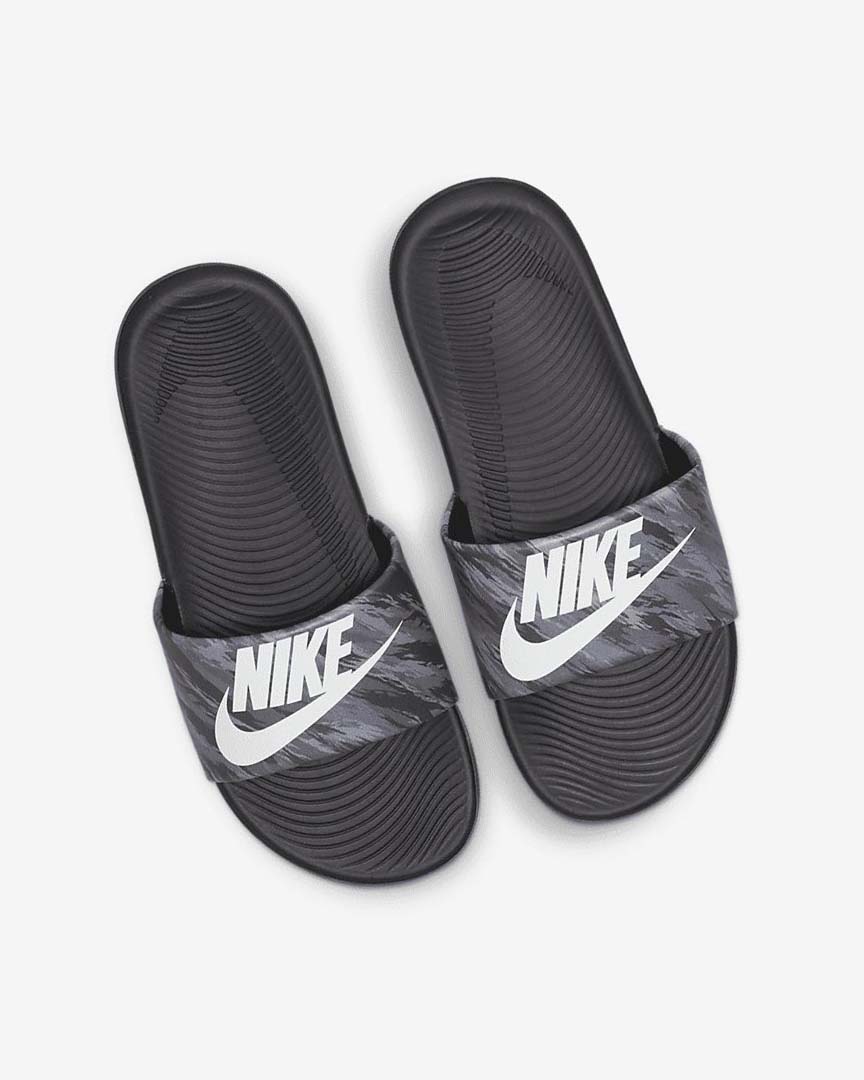 Sandalias de Diapositivas Nike Kawa SE Niña Negras Negras Plateadas | AR2850