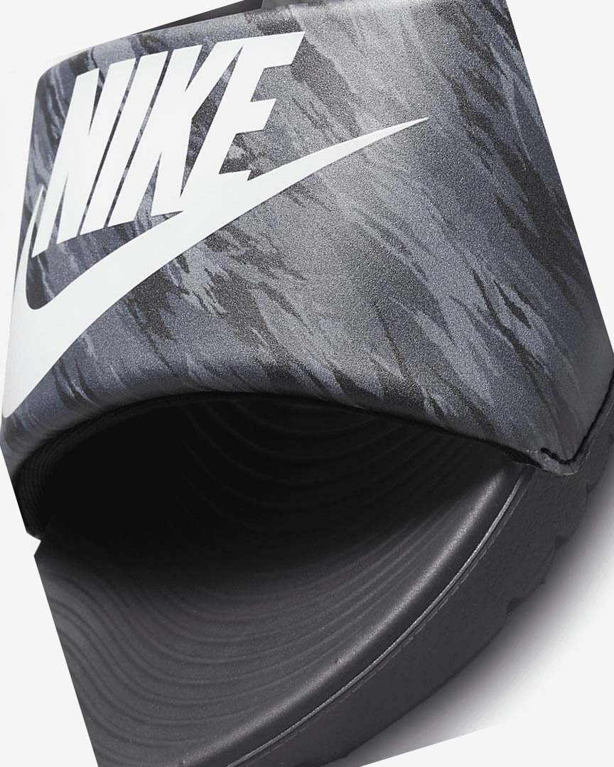 Sandalias de Diapositivas Nike Kawa SE Niña Negras Negras Plateadas | AR2850