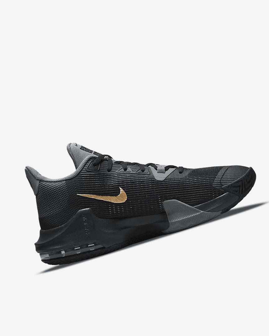 Zapatillas Baloncesto Nike Air Max Impact 3 Mujer Negras Gris Gris Oscuro Metal Doradas | AR1154