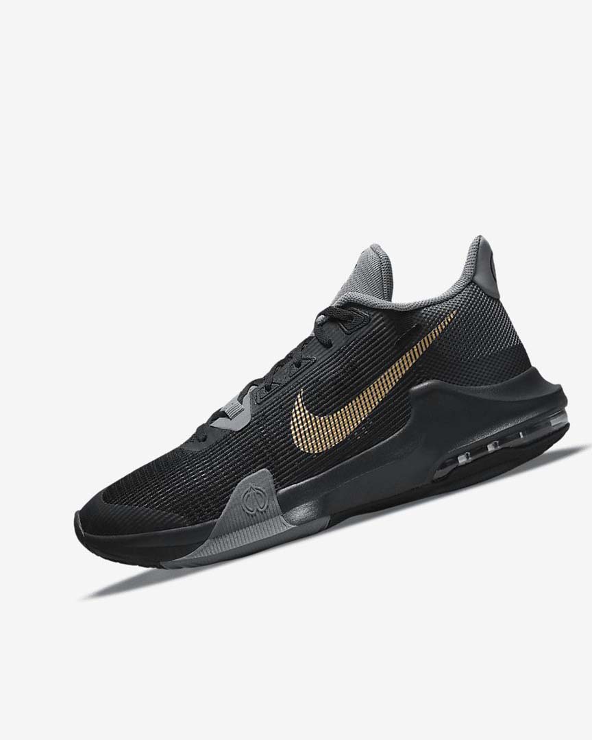 Zapatillas Baloncesto Nike Air Max Impact 3 Mujer Negras Gris Gris Oscuro Metal Doradas | AR1154