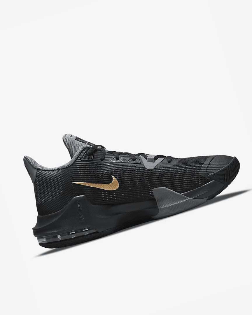 Zapatillas Baloncesto Nike Air Max Impact 3 Hombre Negras Gris Gris Oscuro Metal Doradas | AR4713