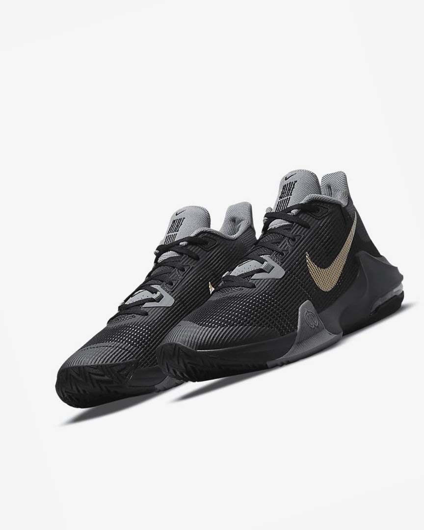 Zapatillas Baloncesto Nike Air Max Impact 3 Hombre Negras Gris Gris Oscuro Metal Doradas | AR4713