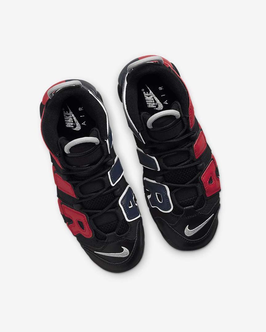 Zapatillas Baloncesto Nike Air More Uptempo Niño Negras Azul Marino Blancas Rojas | AR2987