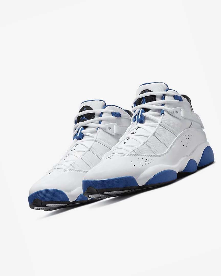 Zapatillas Baloncesto Nike Jordan 6 Rings Hombre Blancas Azules Oscuro Blancas Negras | AR4999