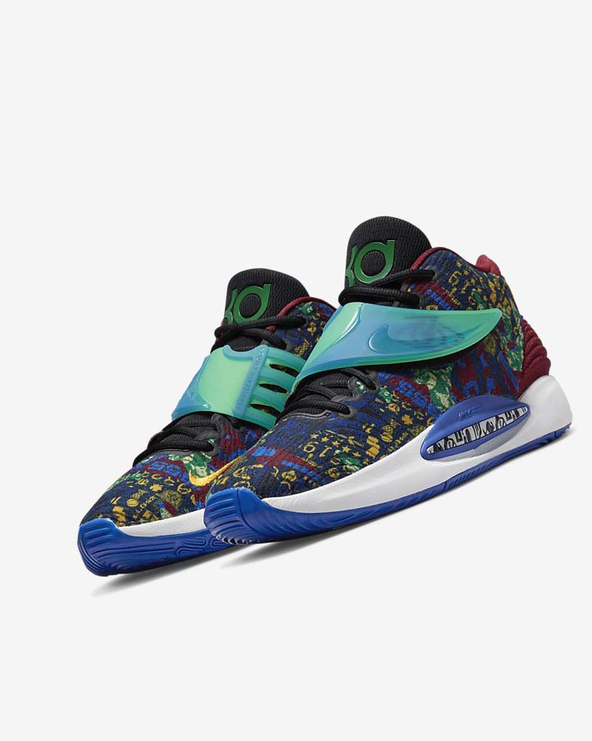 Zapatillas Baloncesto Nike KD14 NRG Mujer Azules Azul Real Oscuro Azules Verde Claro | AR4745