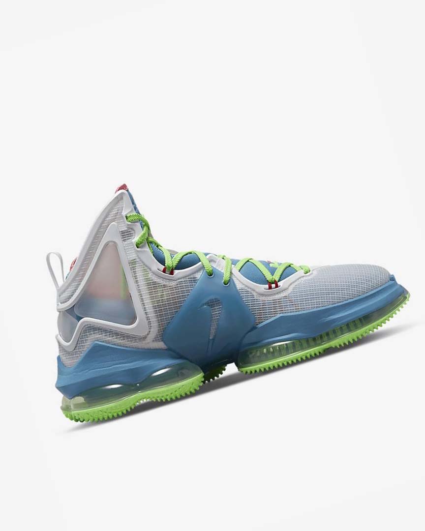 Zapatillas Baloncesto Nike LeBron 19 Hombre Azules Verde Claro Blancas Burdeos | AR4901