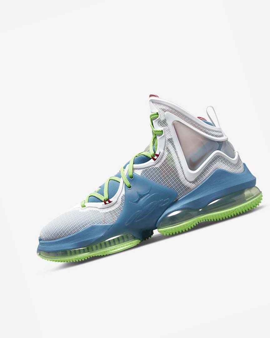 Zapatillas Baloncesto Nike LeBron 19 Hombre Azules Verde Claro Blancas Burdeos | AR4901