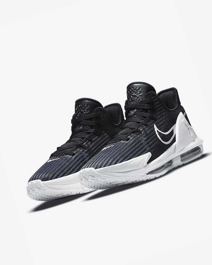 Zapatillas Baloncesto Nike LeBron Witness 6 Hombre Negras Obsidian Oscuro Blancas | AR5496