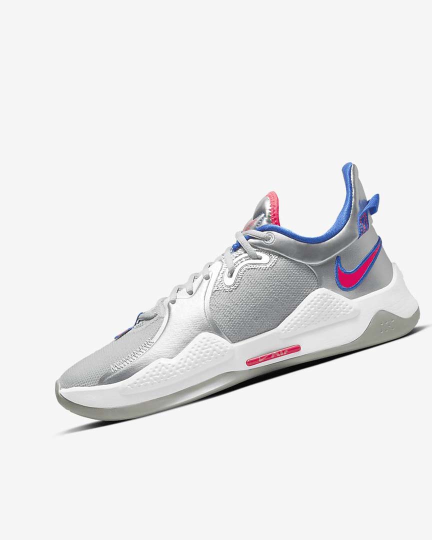 Zapatillas Baloncesto Nike PG 5 Mujer Metal Plateadas Azul Real Rojas | AR3239