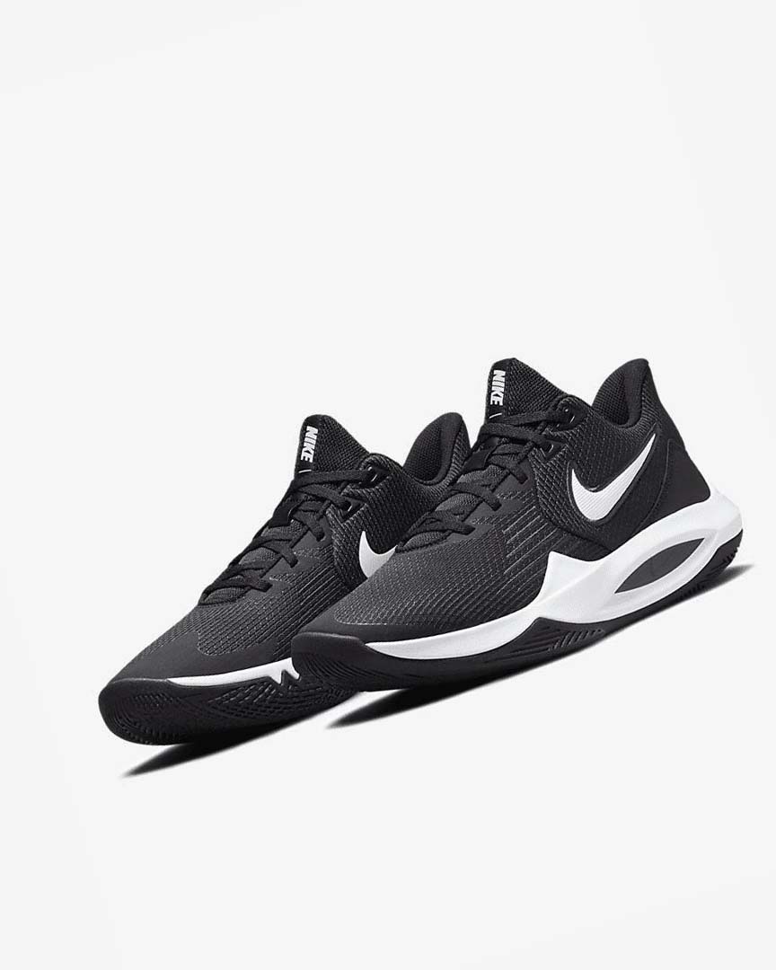 Zapatillas Baloncesto Nike Precision 5 Hombre Negras Gris Oscuro Blancas | AR2739