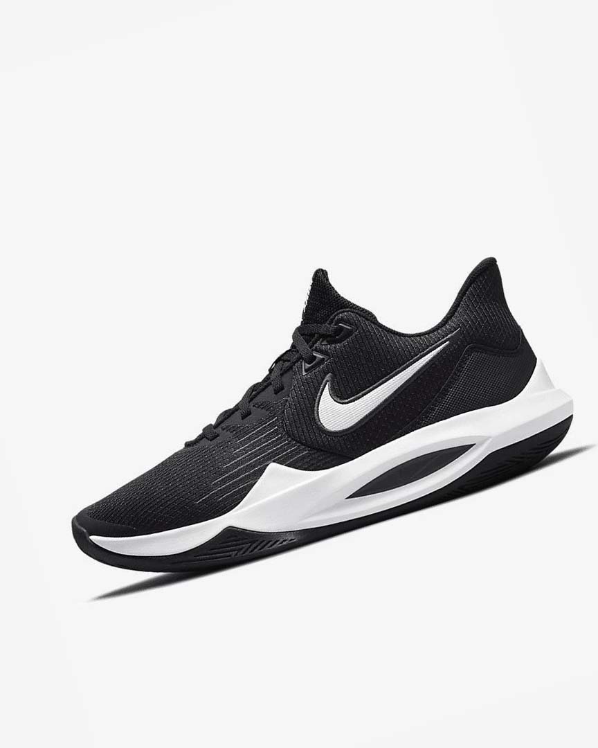 Zapatillas Baloncesto Nike Precision 5 Hombre Negras Gris Oscuro Blancas | AR2739