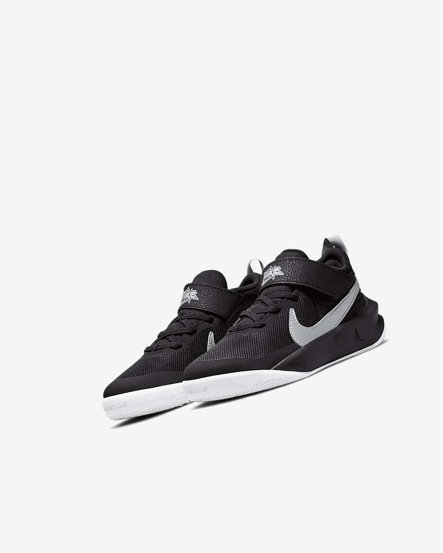 Zapatillas Baloncesto Nike Team Hustle D 10 Niña Negras Blancas Metal Plateadas | AR2232