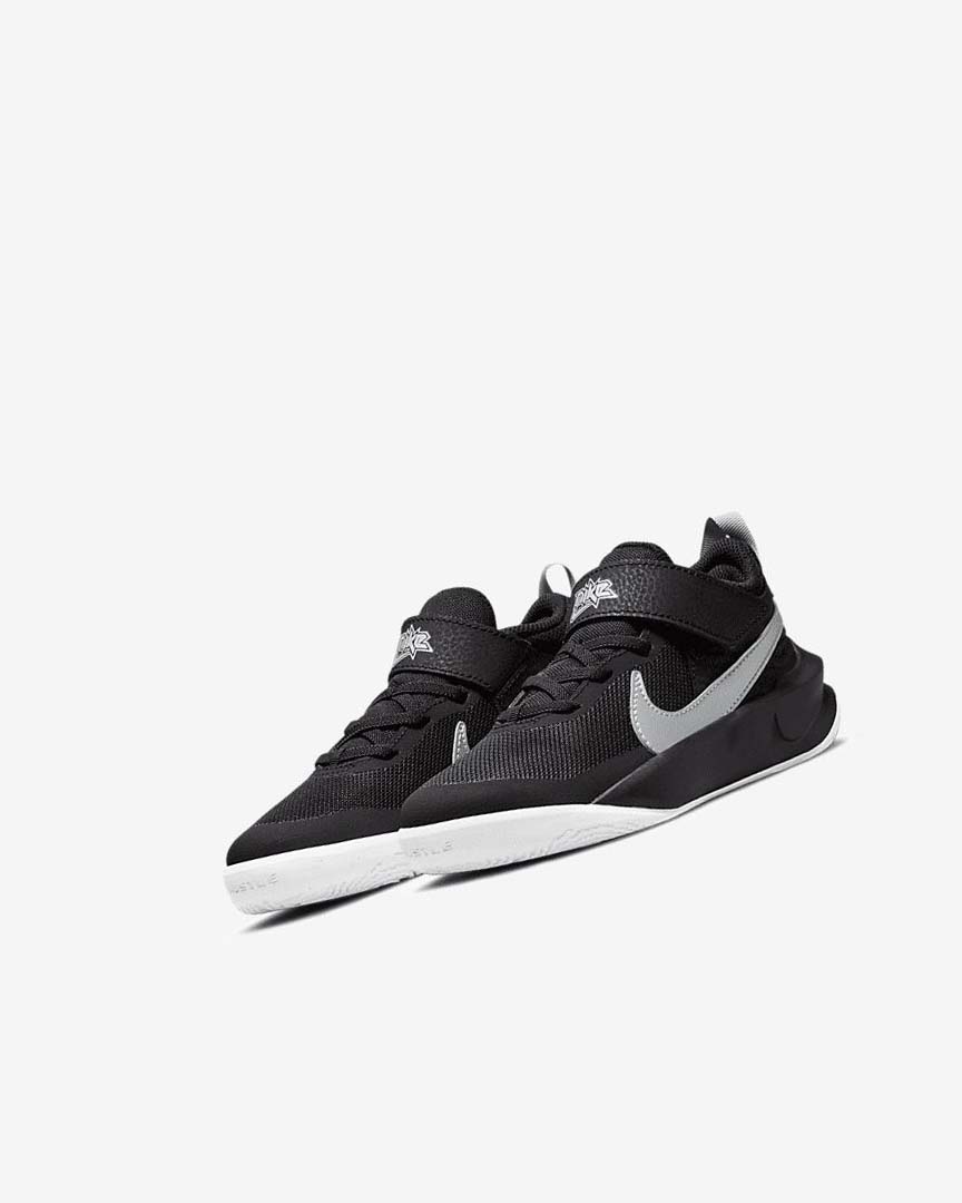 Zapatillas Baloncesto Nike Team Hustle D 10 Niño Negras Blancas Metal Plateadas | AR2888