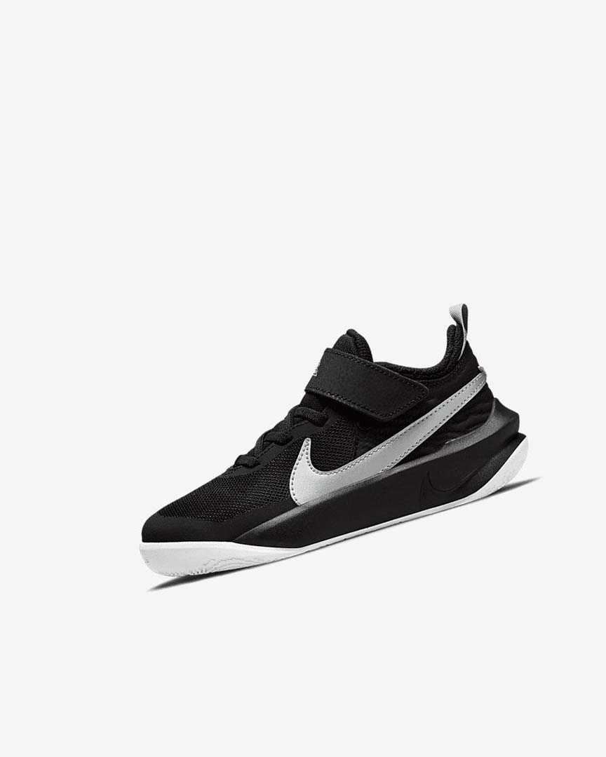 Zapatillas Baloncesto Nike Team Hustle D 10 Niño Negras Blancas Metal Plateadas | AR2888