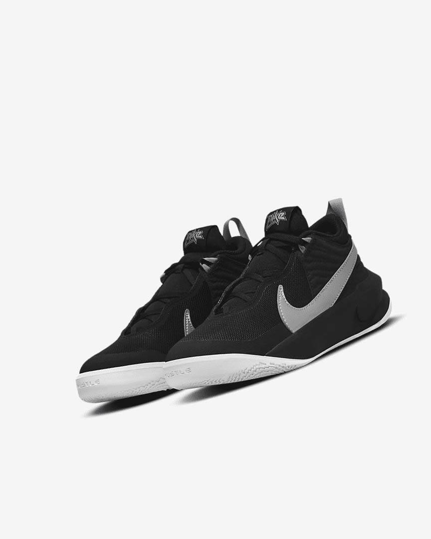 Zapatillas Baloncesto Nike Team Hustle D 10 Niña Negras Blancas Metal Plateadas | AR2962