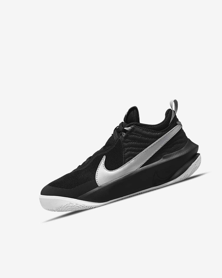 Zapatillas Baloncesto Nike Team Hustle D 10 Niña Negras Blancas Metal Plateadas | AR2962