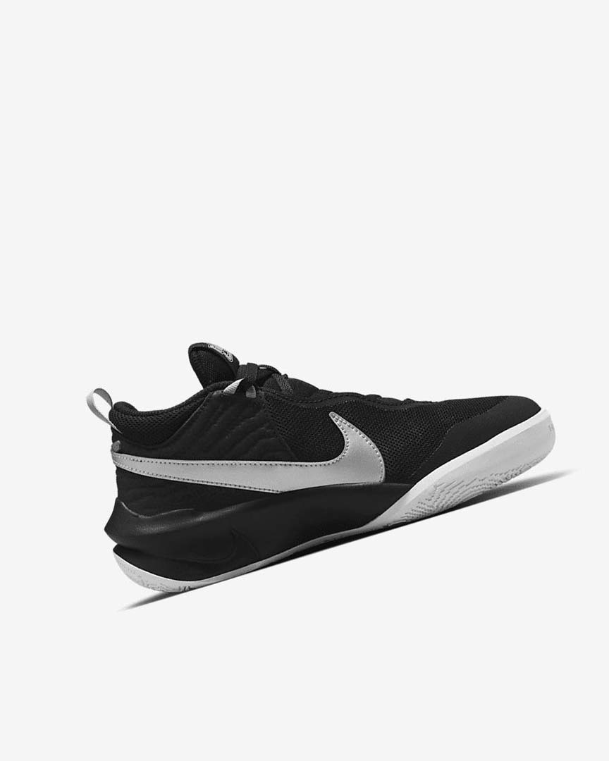 Zapatillas Baloncesto Nike Team Hustle D 10 Niño Negras Blancas Metal Plateadas | AR4565