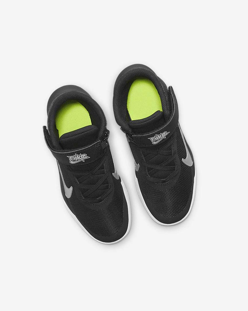 Zapatillas Baloncesto Nike Team Hustle D 10 FlyEase Niña Negras Blancas Metal Plateadas | AR5072