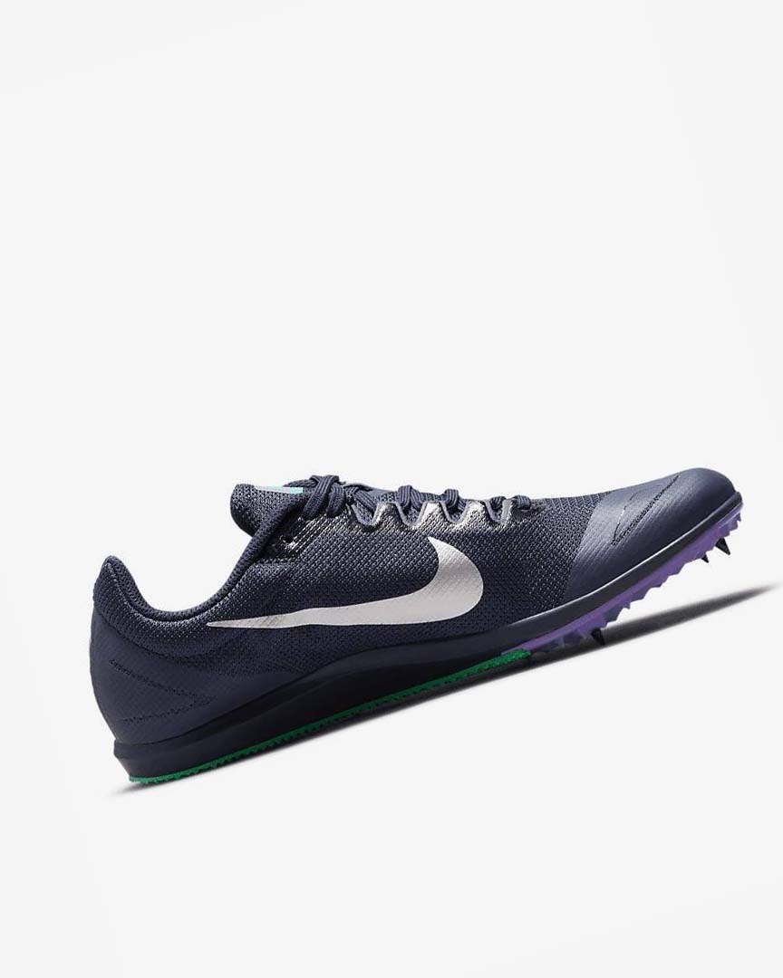 Zapatillas Clavos Nike Zoom Rival D 10 Hombre Obsidian Turquesa Metal Plateadas | AR5140