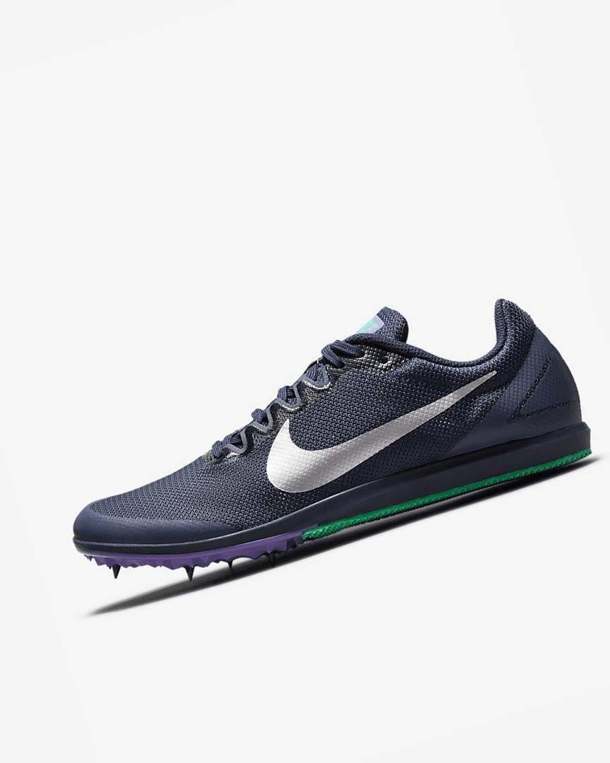 Zapatillas Clavos Nike Zoom Rival D 10 Hombre Obsidian Turquesa Metal Plateadas | AR5140