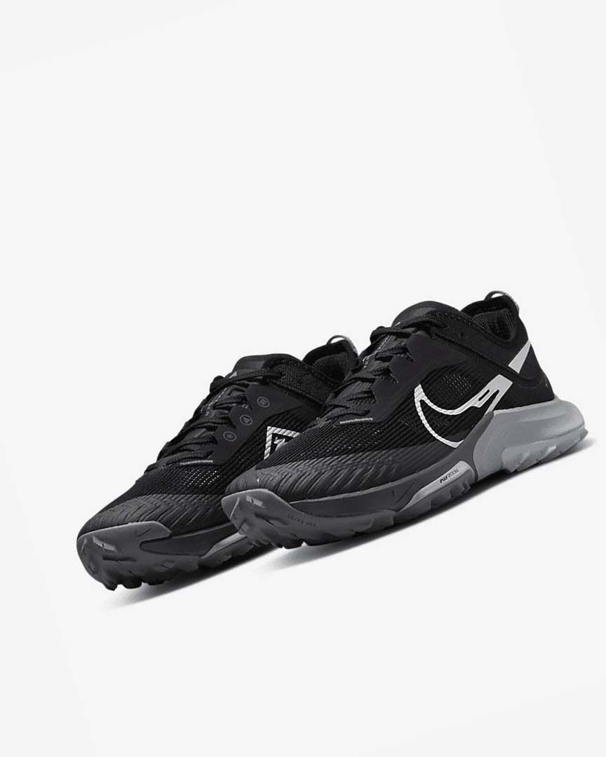 Zapatillas De Trail Running Nike Air Zoom Terra Kiger 8 Hombre Negras Gris Oscuro Gris Plateadas | AR4694