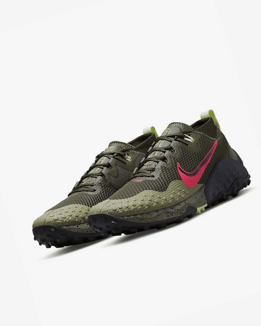 Zapatillas De Trail Running Nike Wildhorse 7 Hombre Verde Oliva Rojas | AR5204