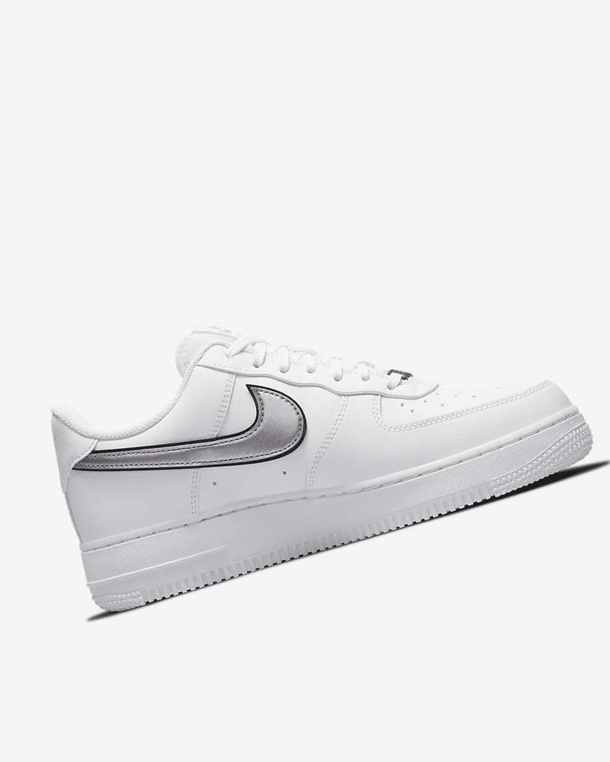 Zapatillas Nike Air Force 1 '07 Essential Mujer Blancas Negras Metal Plateadas | AR3022