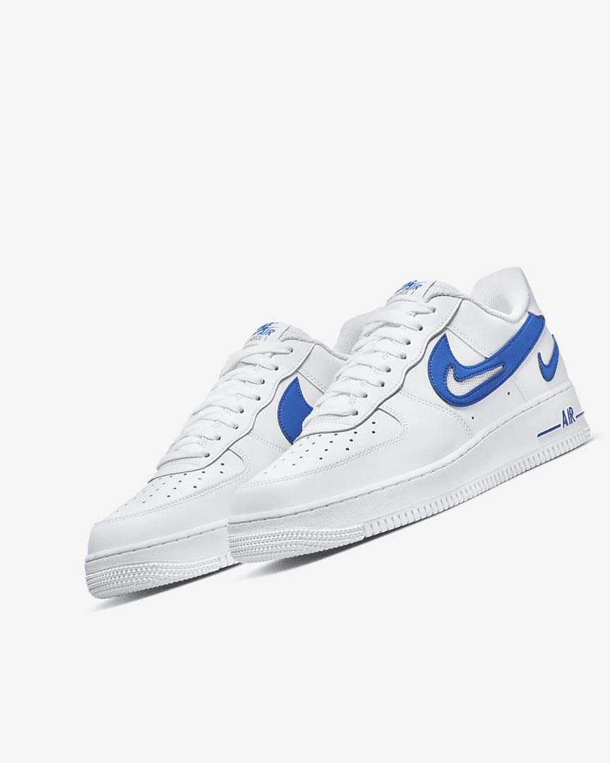 Zapatillas Nike Air Force 1 '07 Hombre Blancas Azul Real | AR2638