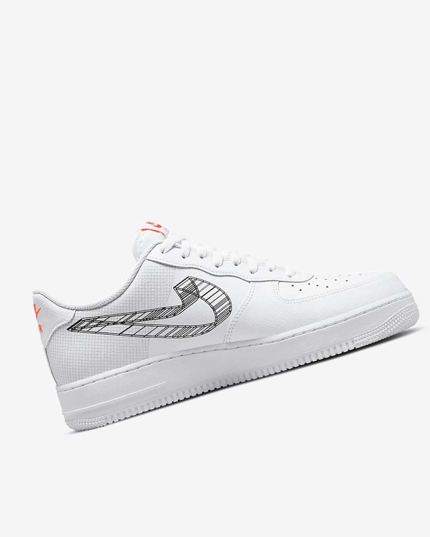 Zapatillas Nike Air Force 1 '07 Hombre Blancas Naranjas Plateadas Negras | AR4754