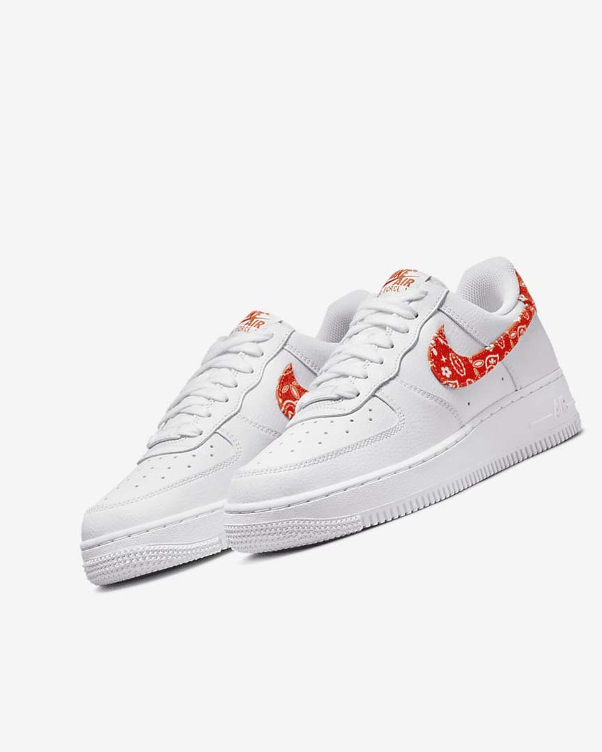 Zapatillas Nike Air Force 1 '07 Mujer Blancas Blancas Naranjas | AR5271