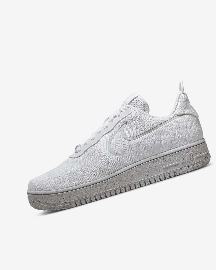 Zapatillas Nike Air Force 1 Crater Flyknit Next Nature Hombre Blancas Blancas Plateadas Blancas | AR2599