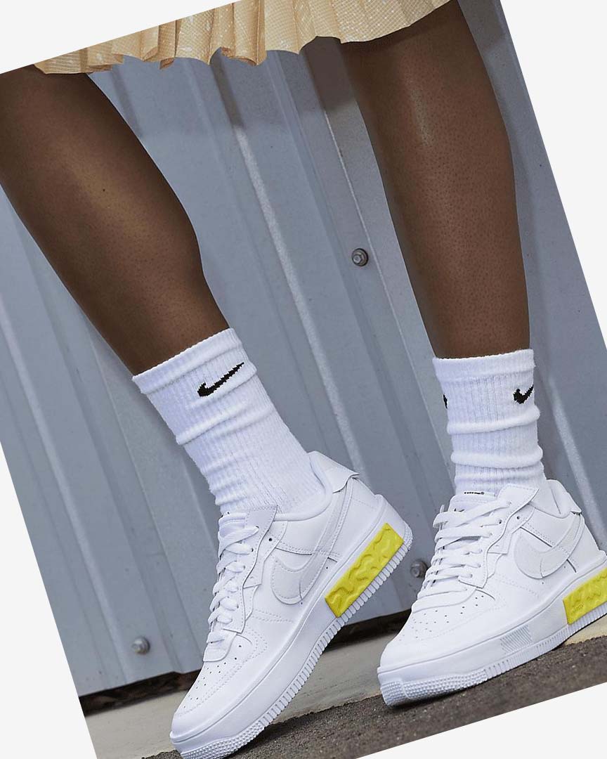 Zapatillas Nike Air Force 1 Fontanka Mujer Blancas Amarillo Blancas | AR2552