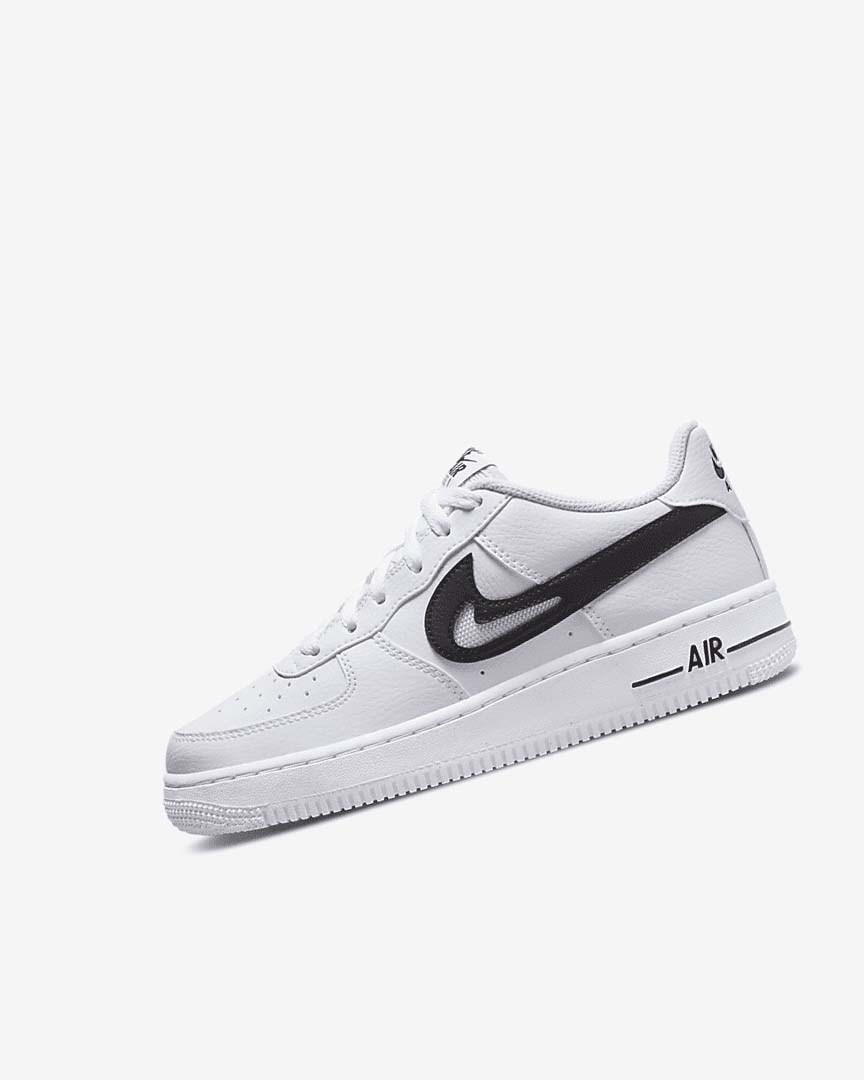 Zapatillas Nike Air Force 1 Niña Blancas Negras | AR3163