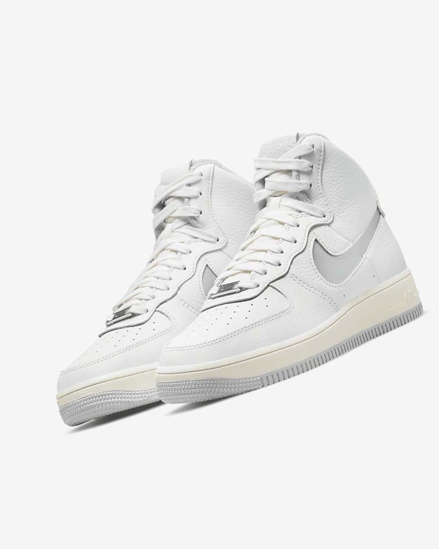 Zapatillas Nike Air Force 1 Sculpt Mujer Blancas Blancas Plateadas | AR2688