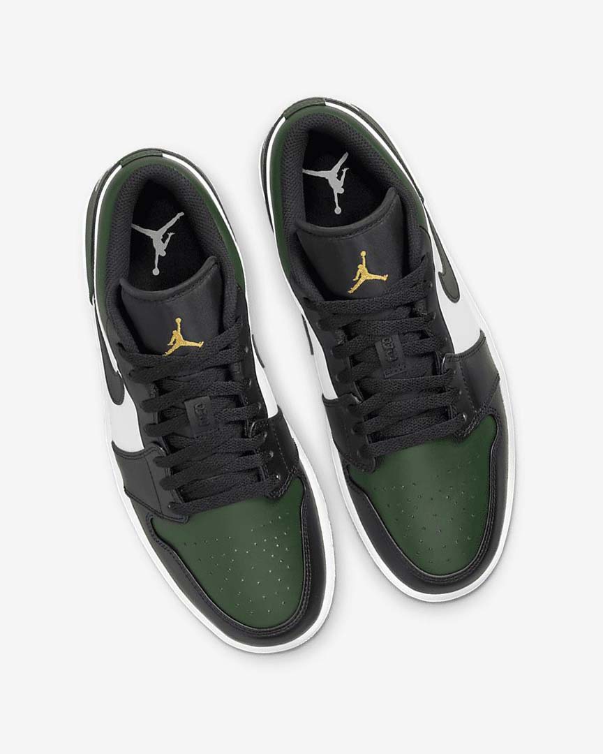 Zapatillas Nike Air Jordan 1 Low Hombre Verde Blancas Negras | AR5039