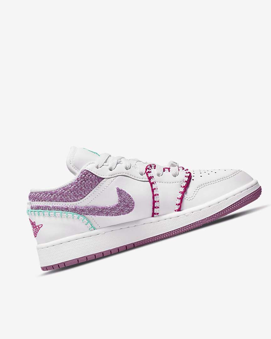 Zapatillas Nike Air Jordan 1 Low SE Niña Blancas Rosas Turquesa Burdeos Claro | AR2264