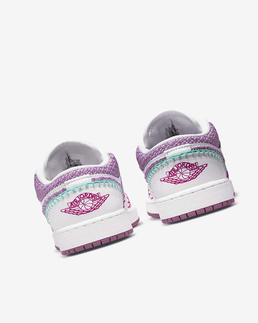 Zapatillas Nike Air Jordan 1 Low SE Niña Blancas Rosas Turquesa Burdeos Claro | AR2264