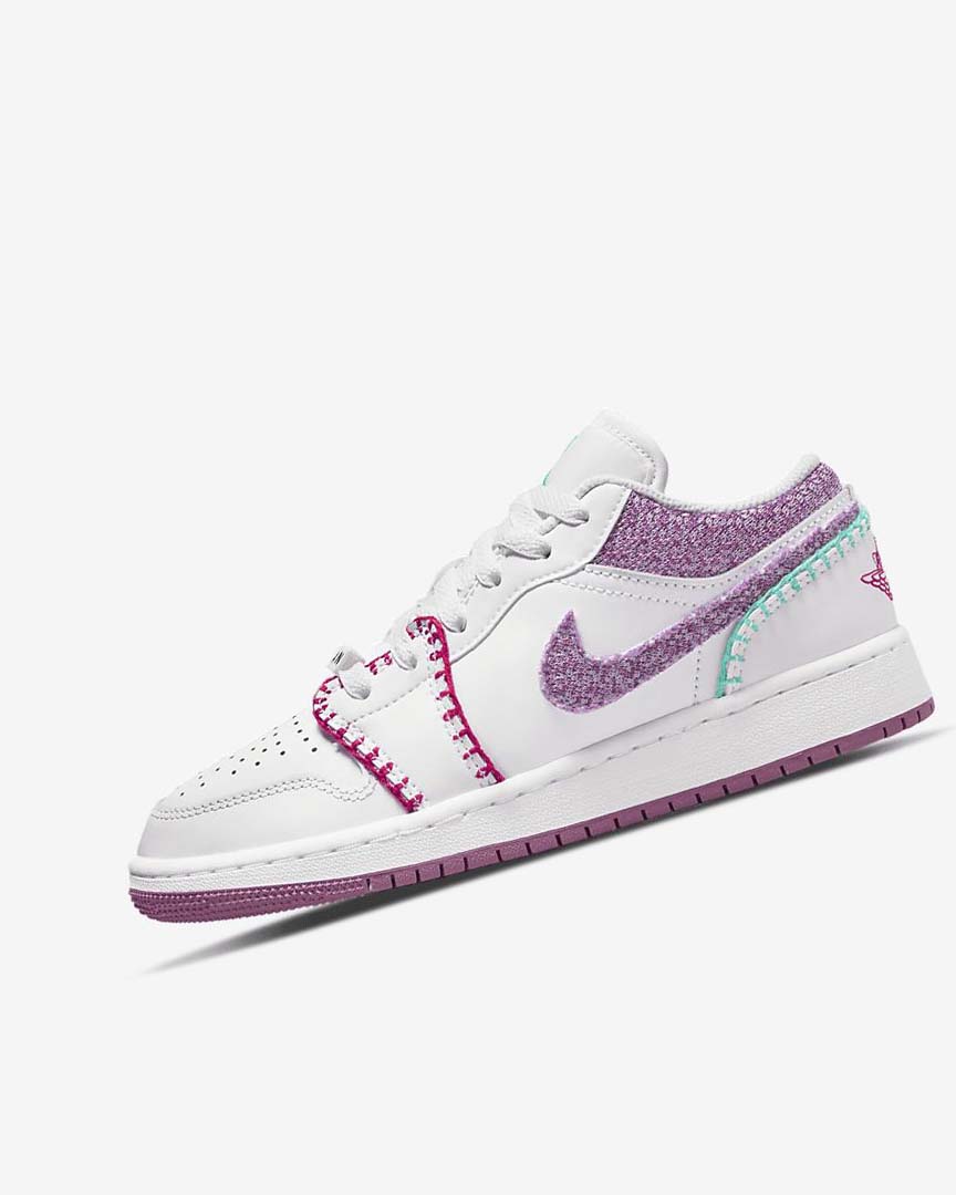 Zapatillas Nike Air Jordan 1 Low SE Niña Blancas Rosas Turquesa Burdeos Claro | AR2264