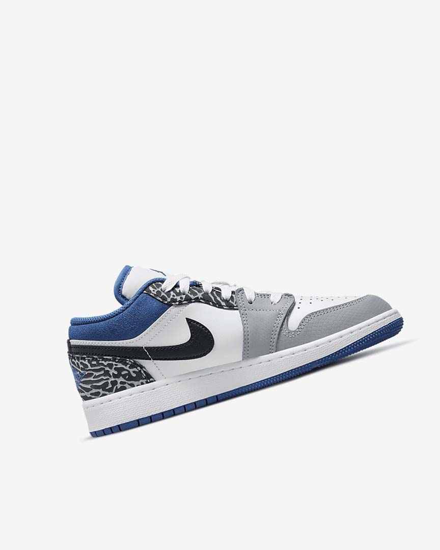 Zapatillas Nike Air Jordan 1 Low SE Niño Blancas Negras Gris Azules Oscuro | AR5202