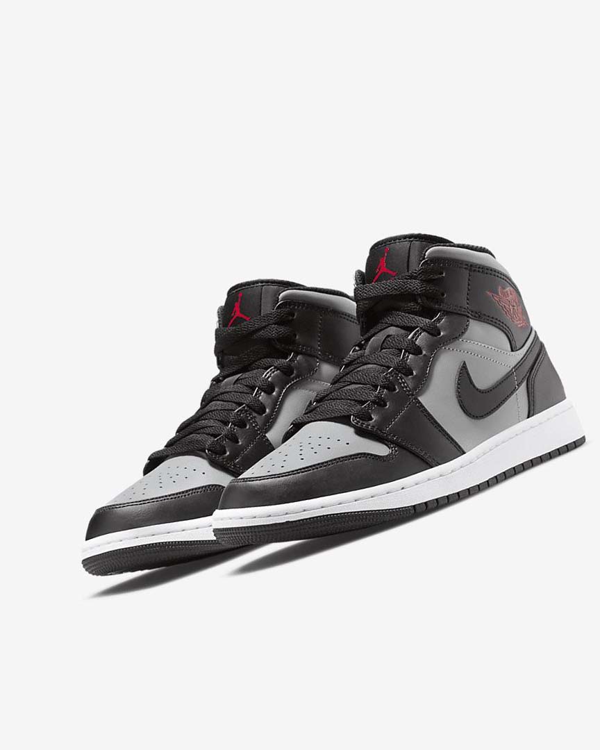 Zapatillas Nike Air Jordan 1 Mid Hombre Negras Gris Blancas Rojas | AR2541