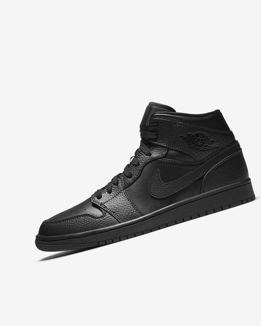 Zapatillas Nike Air Jordan 1 Mid Hombre Negras Negras Negras | AR4712