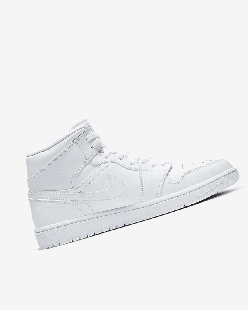 Zapatillas Nike Air Jordan 1 Mid Hombre Blancas Blancas Blancas | AR5114