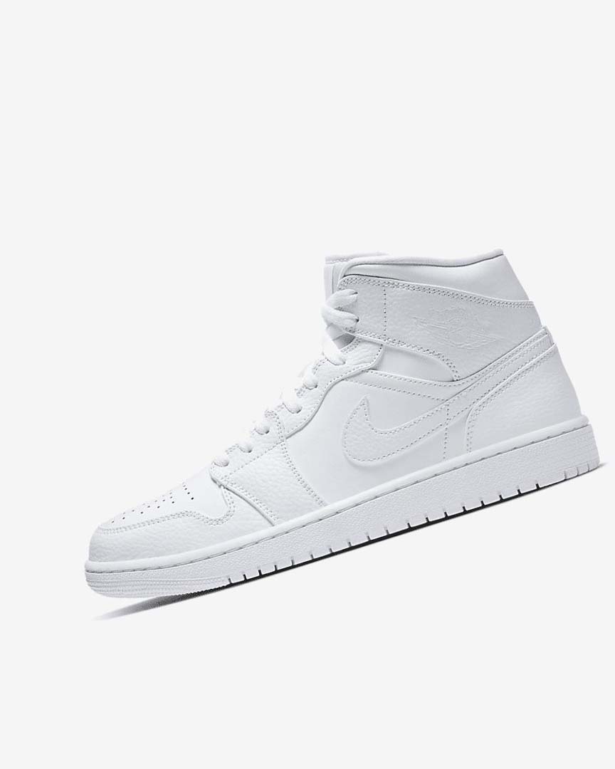 Zapatillas Nike Air Jordan 1 Mid Hombre Blancas Blancas Blancas | AR5114