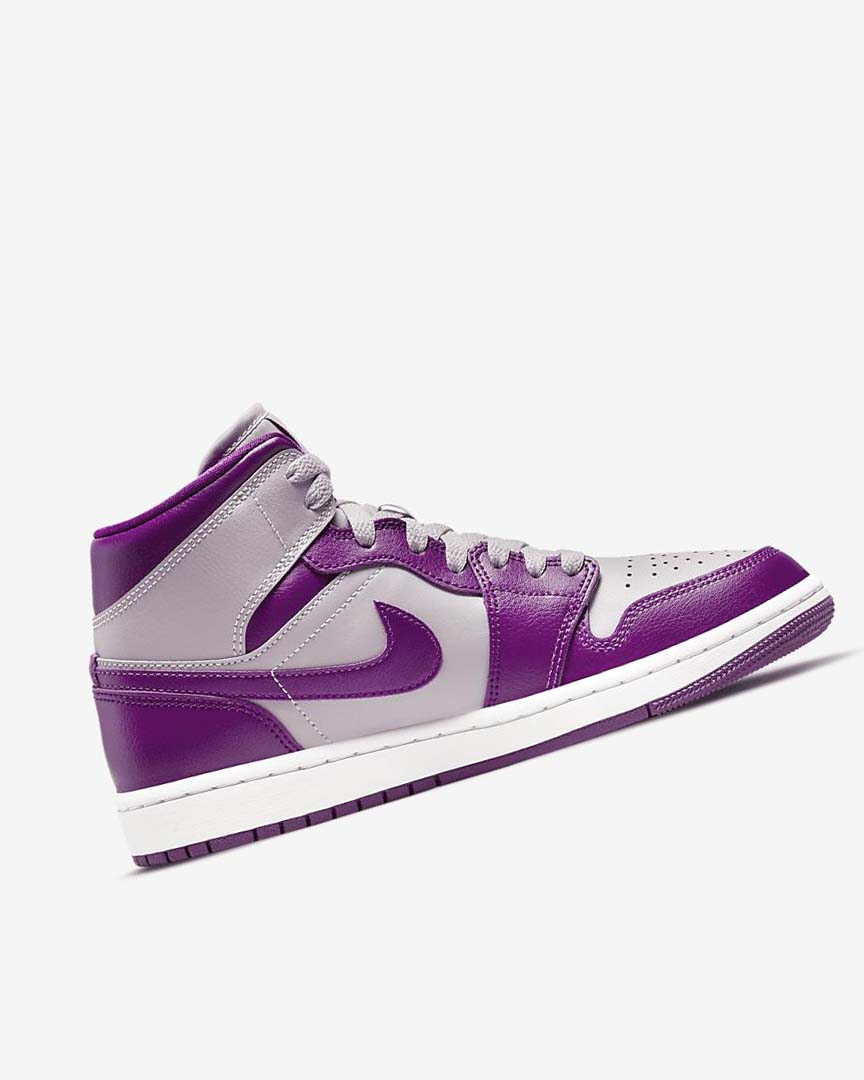 Zapatillas Nike Air Jordan 1 Mid Mujer Gris Rojas Moradas | AR1206