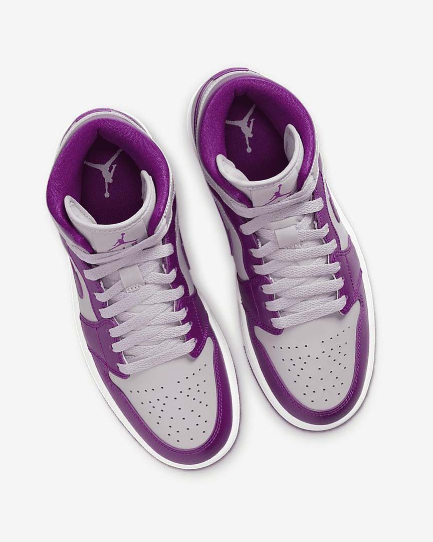 Zapatillas Nike Air Jordan 1 Mid Mujer Gris Rojas Moradas | AR1206