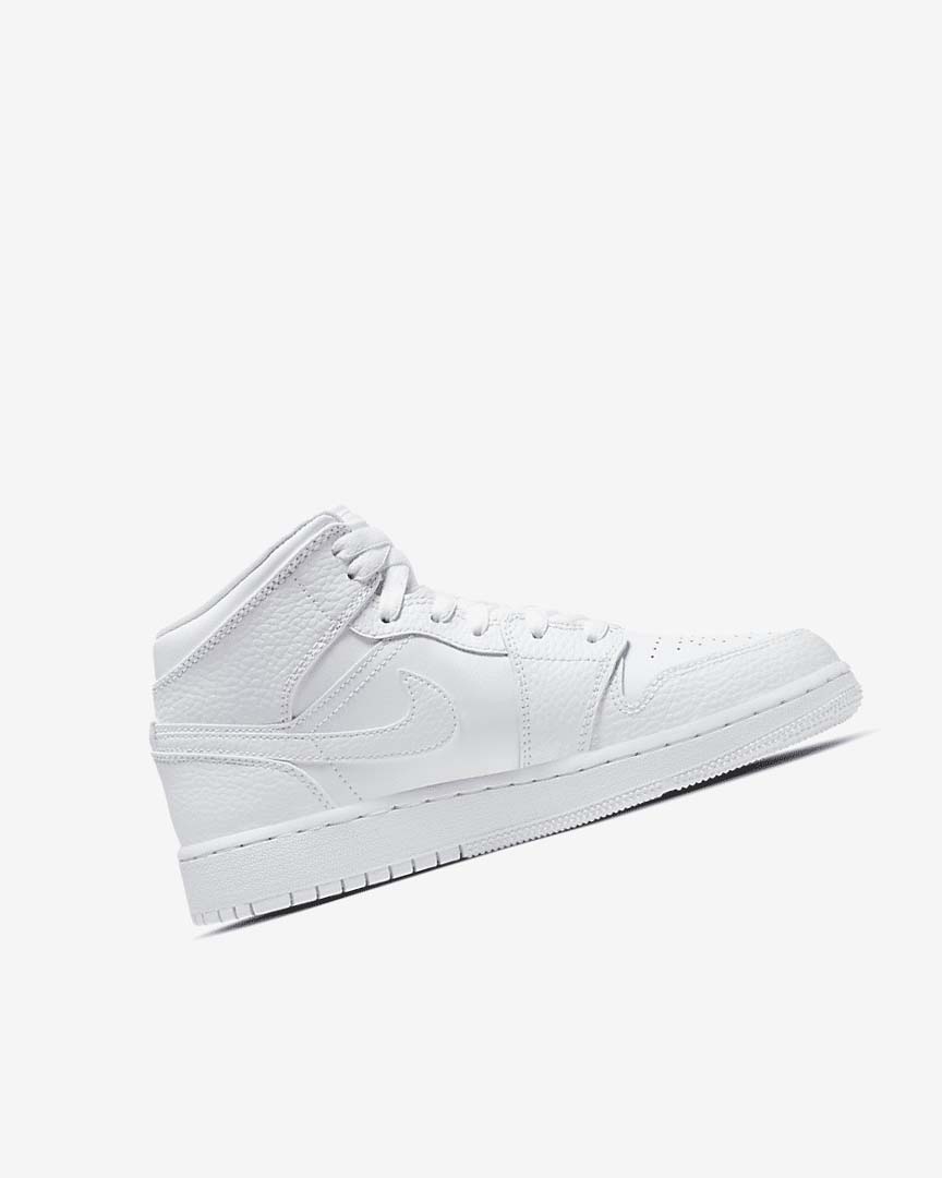 Zapatillas Nike Air Jordan 1 Mid Niño Blancas Blancas Blancas | AR2704