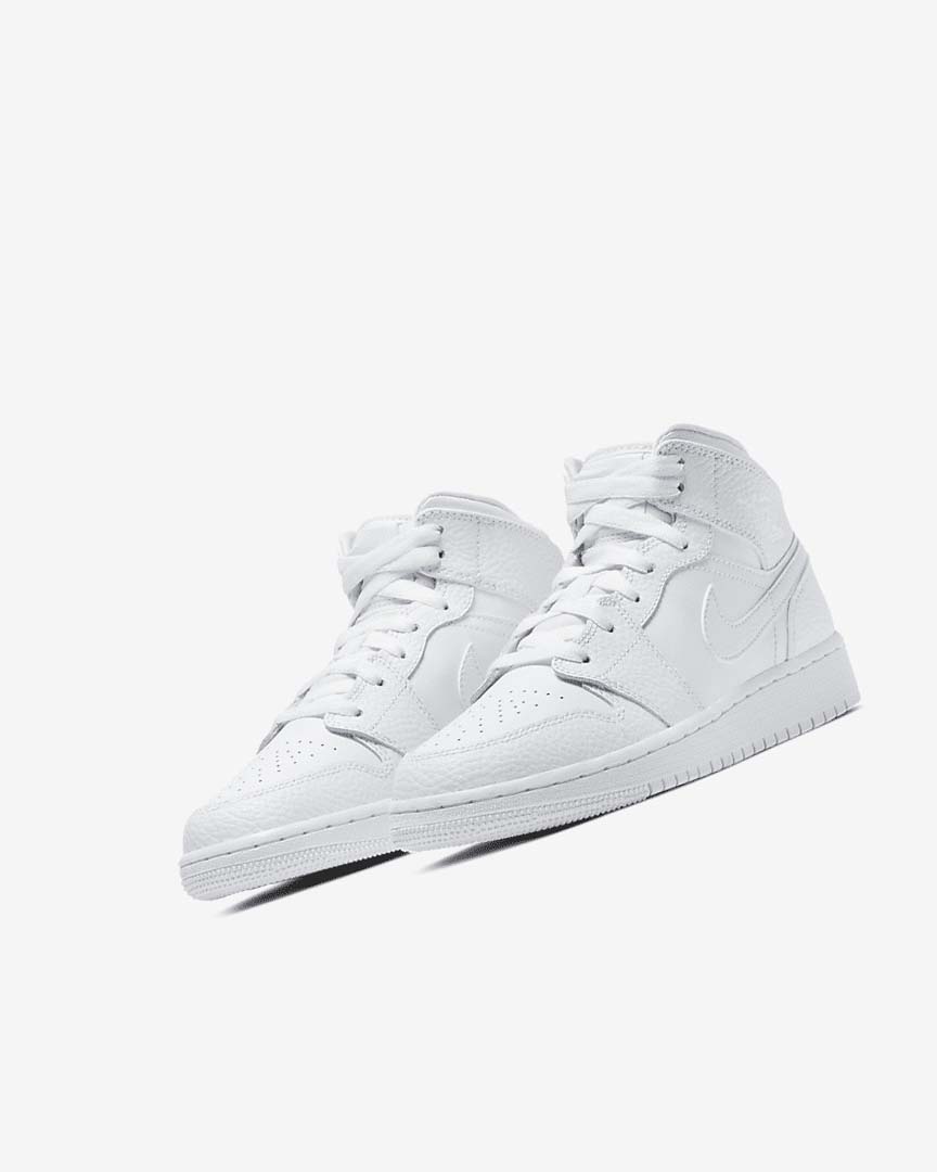 Zapatillas Nike Air Jordan 1 Mid Niño Blancas Blancas Blancas | AR2704