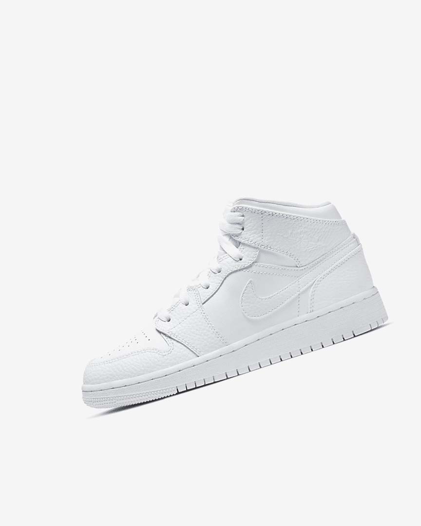 Zapatillas Nike Air Jordan 1 Mid Niño Blancas Blancas Blancas | AR2704