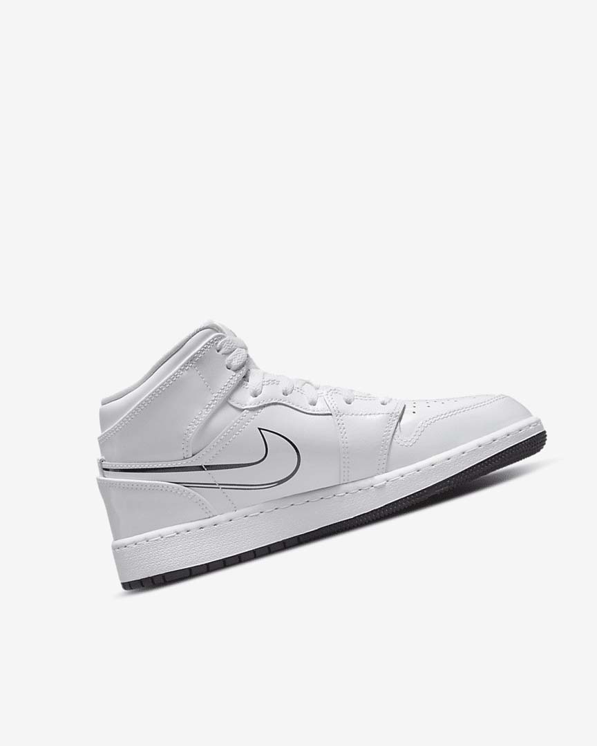 Zapatillas Nike Air Jordan 1 Mid Niño Blancas Negras | AR3263