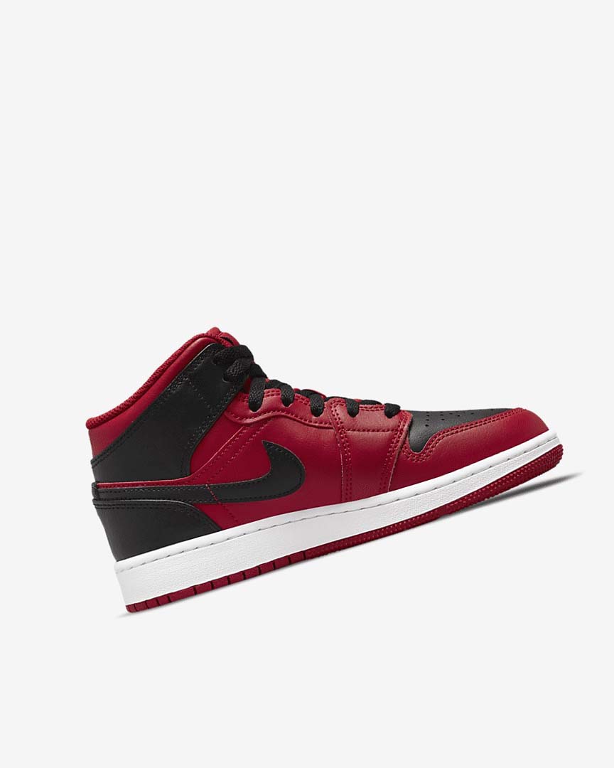 Zapatillas Nike Air Jordan 1 Mid Niño Rojas Blancas Negras | AR3058